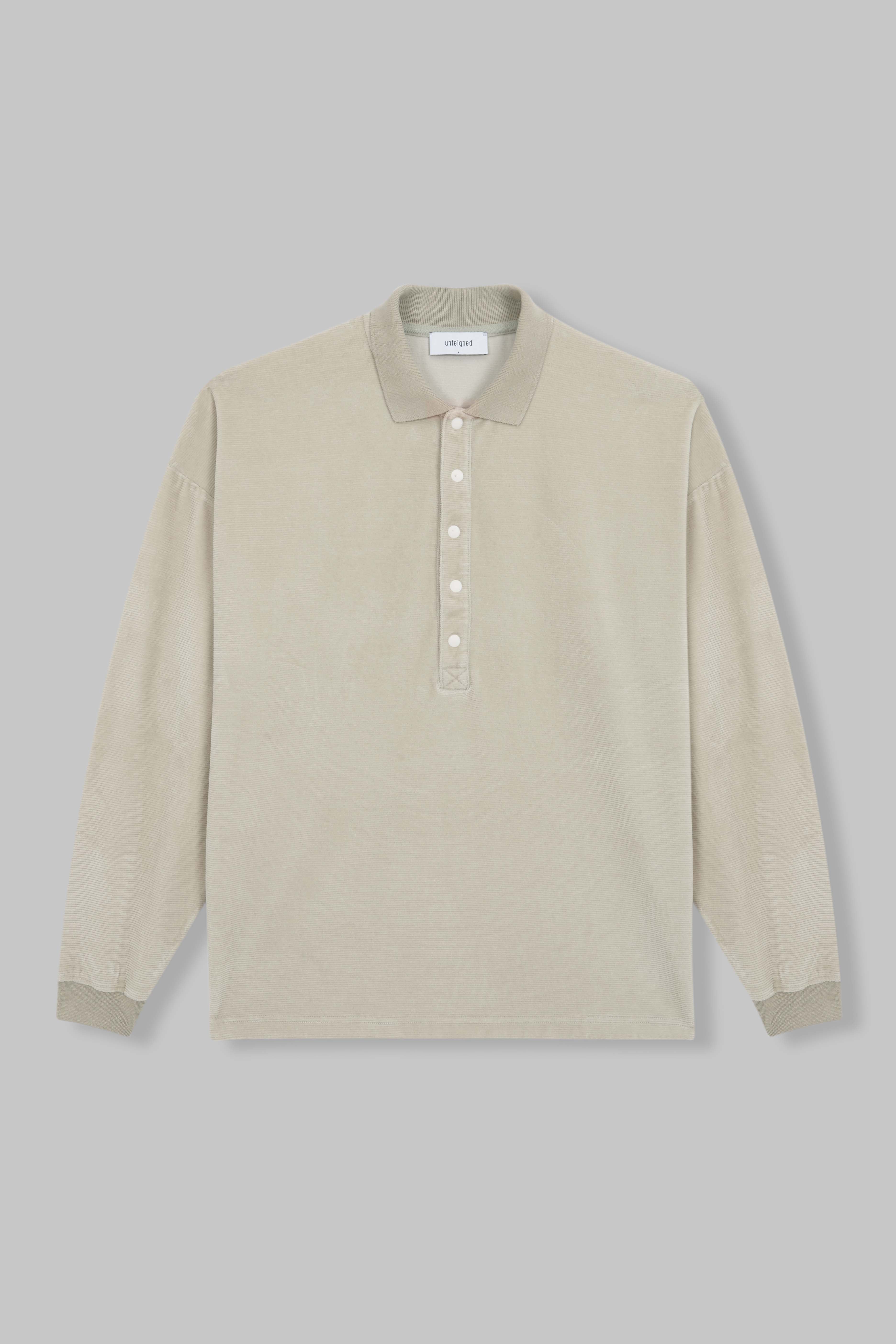 long sleeve oversized polo velour – unfeigned