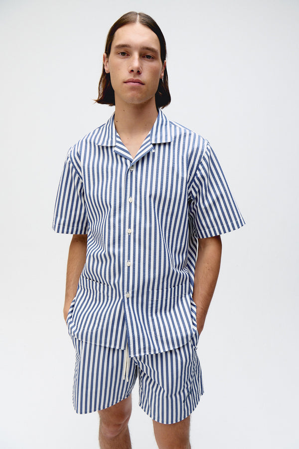 short sleeve shirt S1 seaqual – navy stripes