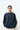 Unfeigned navy blue basic long sleeve t-shirt on model half body studio