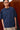 Unfeigned navy blue basic t-shirt with logo half body studio on model