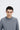 Unfeigned grey crewneck merino knit on model portrait