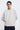 Unfeigned grey melange long sleeve oversized t-shirt on model half body studio