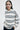 Unfeigned dark navy stripes long sleeve oversized t-shirt terry on model half body studio