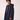 Unfeigned dark navy mini puffed coat WR 3/4 side worn on model studio