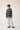 Unfeigned raw stripes mini sweatshirt terry front worn on model full body studio