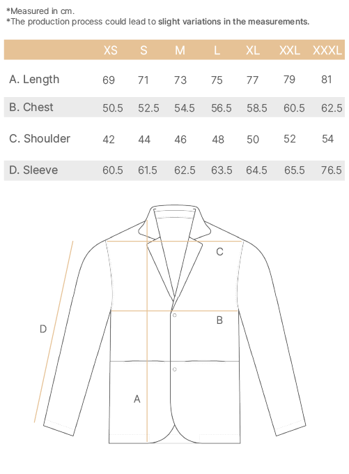 technical blazer N WR size chart