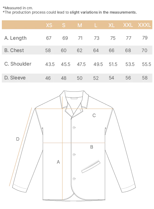 technical city blazer seersucker size chart