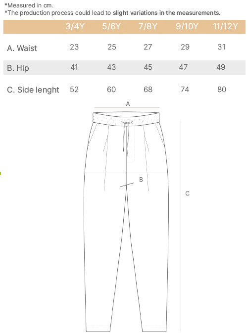 mini smart pants technical N WR size chart