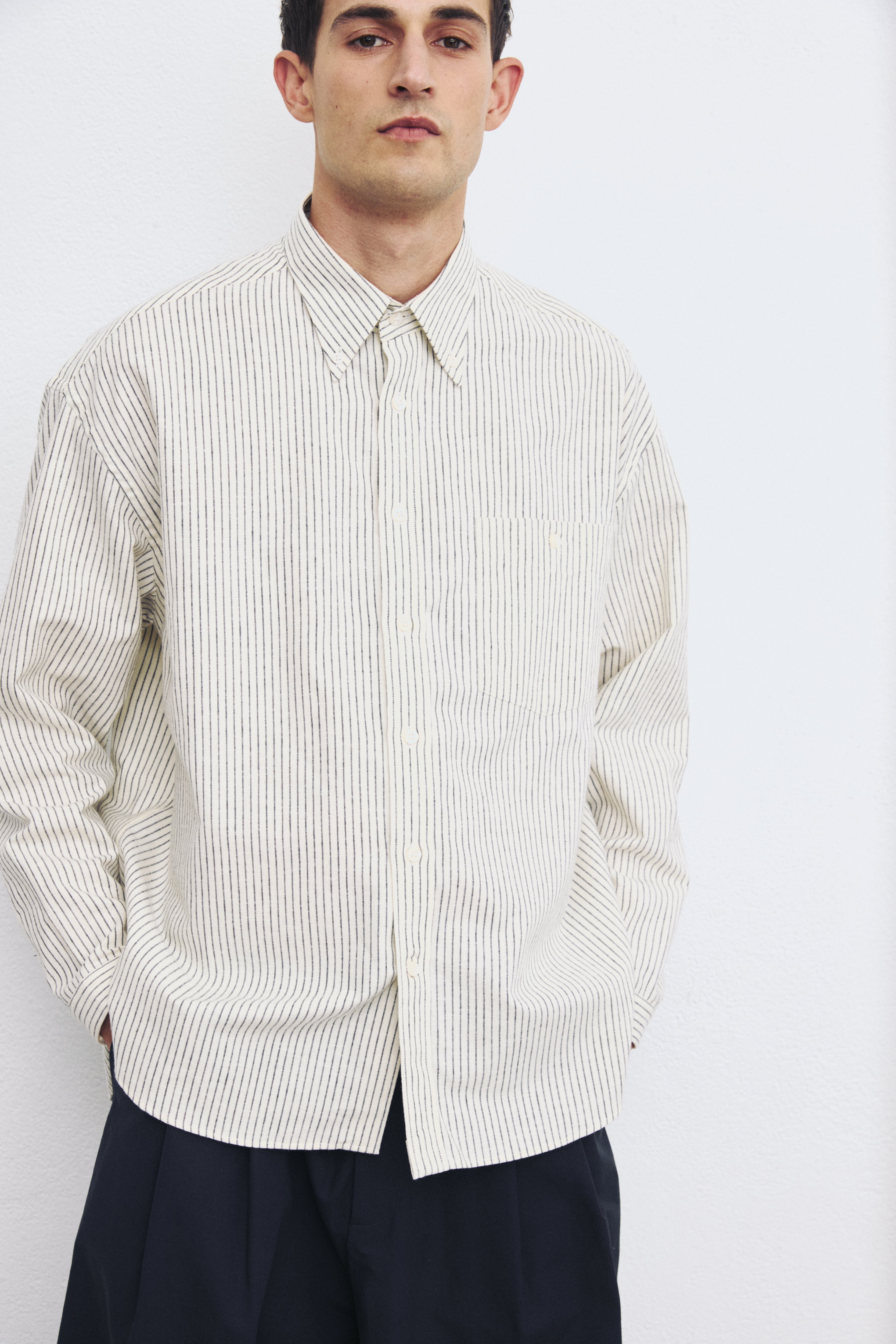 long sleeve baggy shirt peach – unfeigned