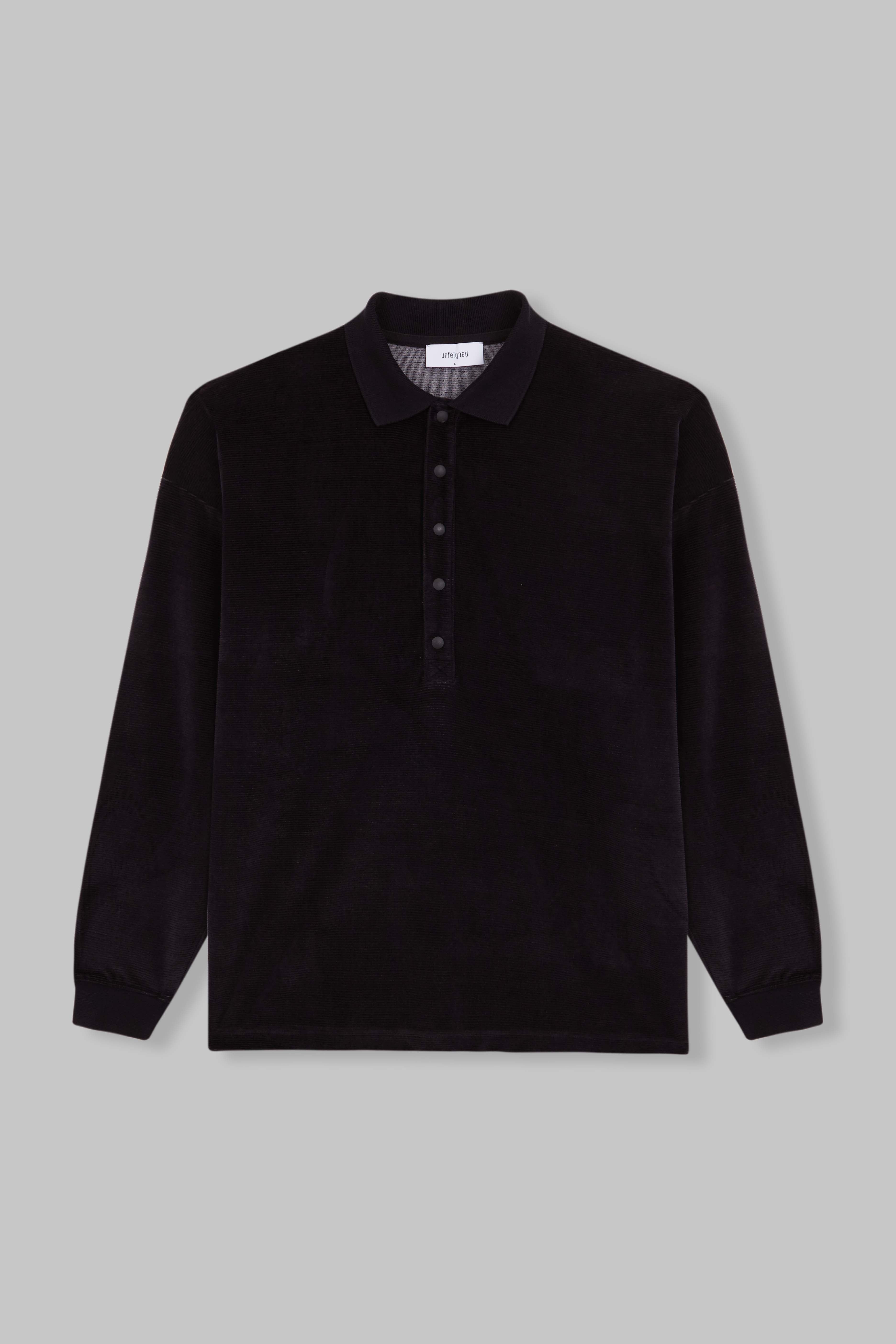 long sleeve oversized polo velour – unfeigned