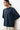 Unfeigned navy blue basic long sleeve t-shirt half body studio on model