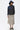Unfeigned blue graphite with lemon stripes basic long sleeve t-shirt terry on model full body studio