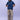 Unfeigned navy blue basic t-shirt with logo on model full body studio