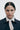 Unfeigned brown and white stripes cotton tie on model portrait