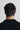Unfeigned black crewneck merino knit on model