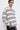Unfeigned dark navy stripes long sleeve oversized polo terry on model