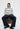 Unfeigned dark navy stripes long sleeve oversized t-shirt terry on model full body studio