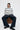 Unfeigned dark navy stripes long sleeve oversized t-shirt terry on model full body studio