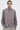 Unfeigned aubergine and raw stripes long sleeve relaxed shirt OC on model half body studio