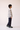 Unfeigned dark navy stripes mini sweatshirt terry side studio worn on model full body